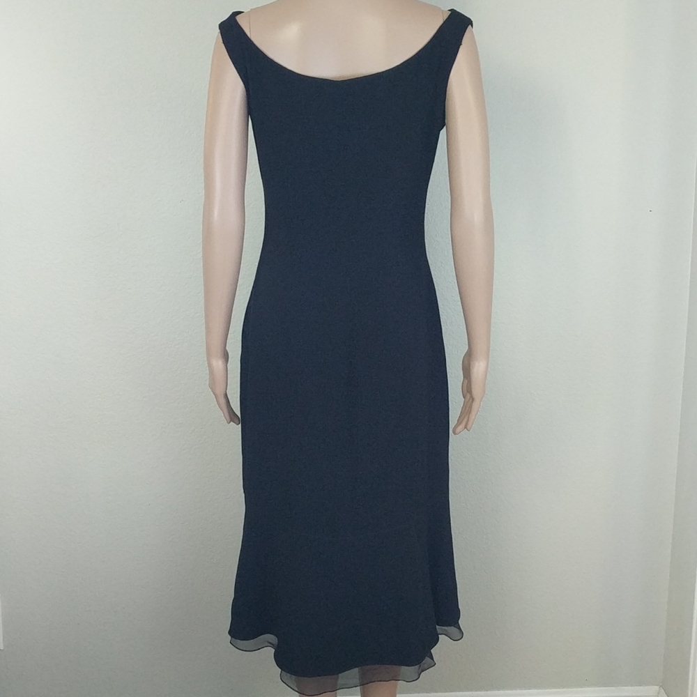 [Tahari] Black Midi Dress Circle Skater Flare - Picture 5 of 8
